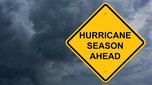 Hurricane Season Ahead warning sign